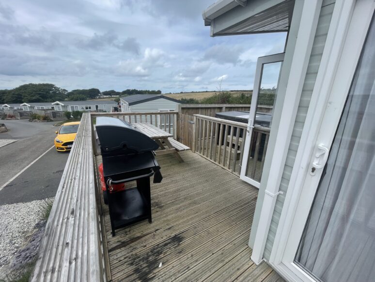 View of decking, bbq & hot tub View of decking, bbq & hot tub